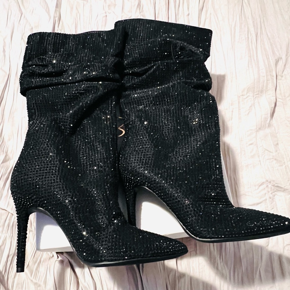 Jessica Simpson Layzer Studded Black Stiletto Boots